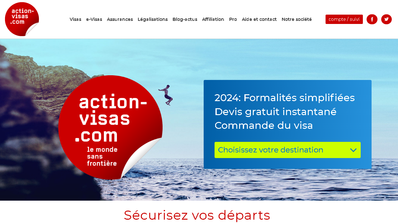 Capture d'écran de https://www.action-visas.com/